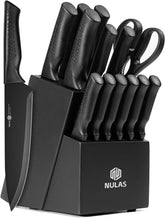 NULAS front view of complete knife block set showing organized storage and convenience