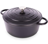 nuovva front view showing black enamel and robust design for polished presentation