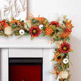 NUPTIO front view garland on mantel showing autumn warmth and easy styling