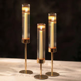 NUPTIO front view of three gold holders showing elegant centerpiece benefit