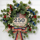 NUTIKAS wreath on front door adds patriotic curb appeal