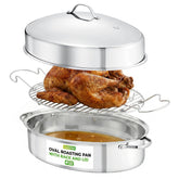 NutriChef front view of 20-inch roaster, durable and spacious