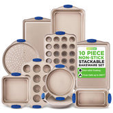 NutriChef bakeware front view showing full 10-piece set and ready-to-use convenience