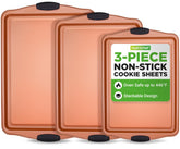 NutriChef cookie sheets front packaging showing set and sizes for quick selection