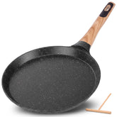 NutriChef 11-inch crepe pan front view showing cooking surface for effortless flipping