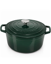 Nuwave 6QT Dutch oven front view showing durable enamel and deep capacity benefit