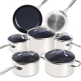 Nuwave full 12-piece set front view showing all pots and pans benefits easy cooking