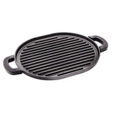 Nuwave front view of grill pan showing full cooking surface and ridges for searing