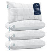 Nuzzle front packaging showing four king pillows and premium presentation benefit