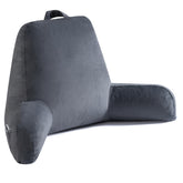 OAISZ front view of grey reading pillow showing full support and comfort
