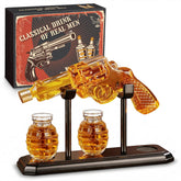 Oaksea pistol decanter front view showcasing bold design and shelf appeal