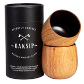 Oaksip front two-pack view showing rustic barrel-style design and gift appeal