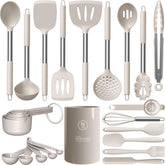 oannao front packaging showing full khaki 18-piece set and organizer for easy storage