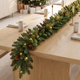 OasisCraft garland front view showing full 9ft length and lush greenery benefit