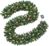 OasisCraft front view garland on mantel showing instant holiday ambiance