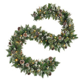 OasisCraft garland front view showing full snowy texture and festive appeal