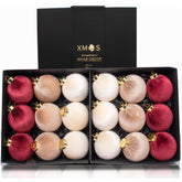 Obgora velvet baubles front packaging showing complete set and color mix