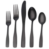 O.C.E. matte black flatware front packaging shows set and benefit of complete service