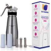 OCTANDRA front view aluminum whipper showing professional finish and capacity benefit