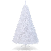 OFFICEJOY front view of 6ft white Christmas tree showing full fluffy shape and bright finish