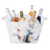 OGGI front view of clear acrylic party tub shows polished presentation benefit