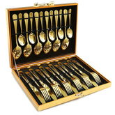 OGORI gold flatware front packaging showing full 24-piece set and presentation benefit