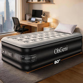 OhGeni front view of packed mattress showing quick setup benefits
