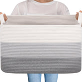 OIAHOMY front view of gradient grey basket showing clean storage appeal
