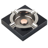 OILP front view black ashtray showing stable heavy construction benefit