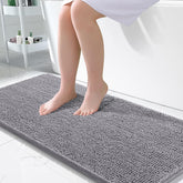 OLANLY front view of 50x30 rug showing plush chenille and coverage benefit