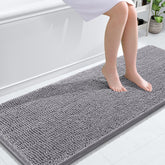 OLANLY front view of 59x24 runner showing soft chenille and neat edges for comfort
