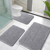 OLANLY three-piece set front view showing coordinated grey mats and comfort
