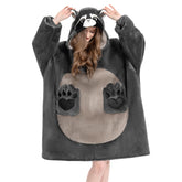 OLAOLA front view of wearable blanket hoodie shows cozy look and warmth