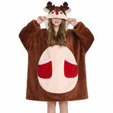 OLAOLA front view showing reindeer design and roomy fit for cozy lounging