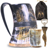 OLDEMPEROR front view horn mug showing bold profile and historic look