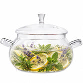 OLYTARU front view showing clear pot and lid, easy monitoring benefit