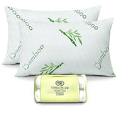 OMEO front view of two pillows showing plush standard-size comfort