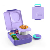 Omie OmieBox front view in purple plum showing compact, kid-friendly design and durability
