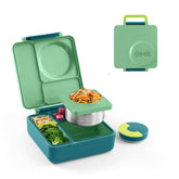 Omie front view Meadow lunchbox showing compact, durable design and grab handle
