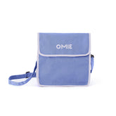 Omie purple front view showing bag and secure closure, brand convenience