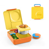 OmieBox Sunshine front view showing bright color and secure latch benefit