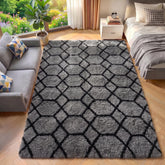 ONASAR front view of 4x6 geometric rug shows modern style and cozy look