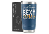 Onebttl tumbler front view showing nautical artwork and durable finish