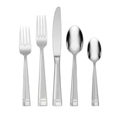 Oneida Amsterdam front view showing full 45-piece set and elegant finish for cohesive table settings