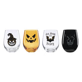 Oneida Vintro Halloween front view displaying four glasses for festive serving