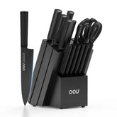 OOU front knife block showing full 15-piece set and organized storage benefit