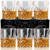 OPAYLY front packaging showing six glasses and gift box benefit: secure presentation