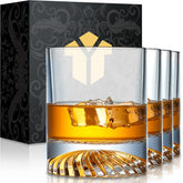 OPAYLY front view showing four glasses and elegant gift box benefit: premium presentation