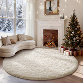 Ophanie rug front view showing plush ivory surface and clean design for cozy decor