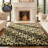 Ophanie rug front view showing cheetah pattern and plush look for cozy decor